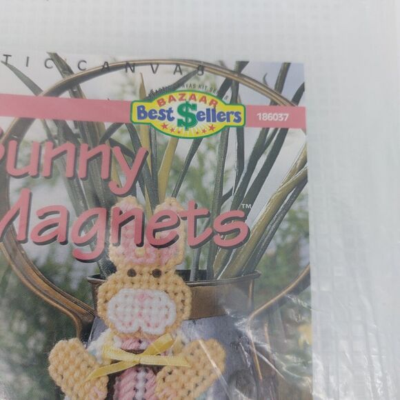 Bunny Egg Magnets Easter Plastic Canvas Kit by House of White Birches Rabbits - Picture 4 of 7